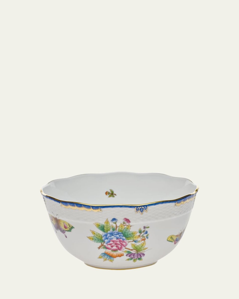 Queen Victoria Blue Round Bowl